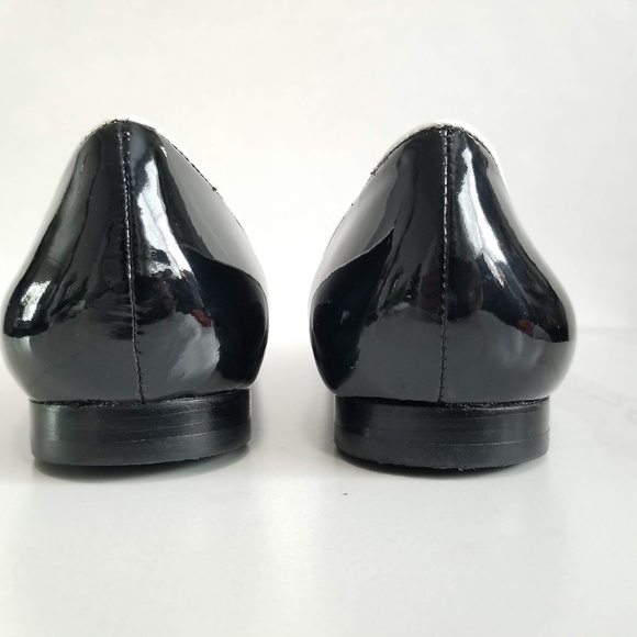 VIA SPIGA EDINA Flats Loafers Black White Patent - Picture 10 of 12